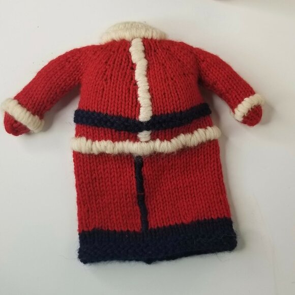 Vintage Hand Knit Christmas Knit Santa Wine Alcohol Bottle Cover Handmade - Picture 9 of 10